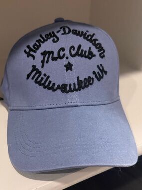 Harley-Davidson Light Blue Baseball Cap with Black Embroidery